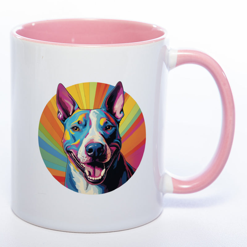 Mug Art Tasse mit Bullterrier Motiv 4 wahlweise mit NAME - Kaffeetasse StickyWorld Exclusive