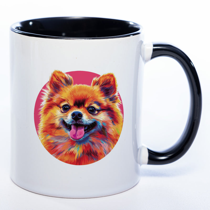 Mug Art Tasse mit Pomeranian Zwergspitz Motiv 3 & wahlweise mit NAME - Kaffeetasse StickyWorld Exclusive