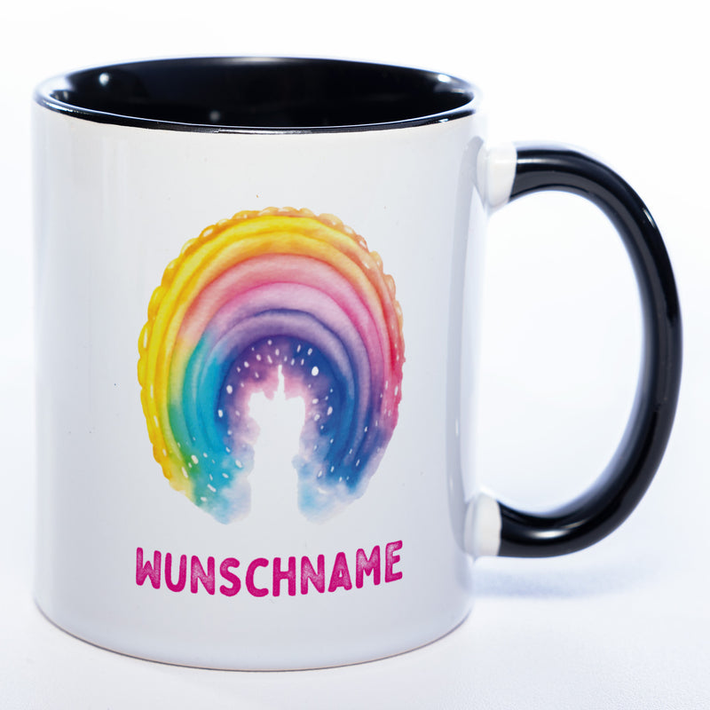 Mug Art Tasse Regenbogen mit Wunschname  - Kaffeetasse StickyWorld Exclusive