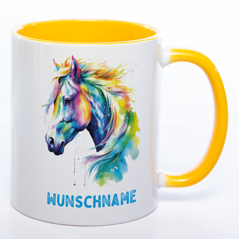Mug Art Tasse Pferd mit Wunschname - Kaffeetasse StickyWorld Exclusive