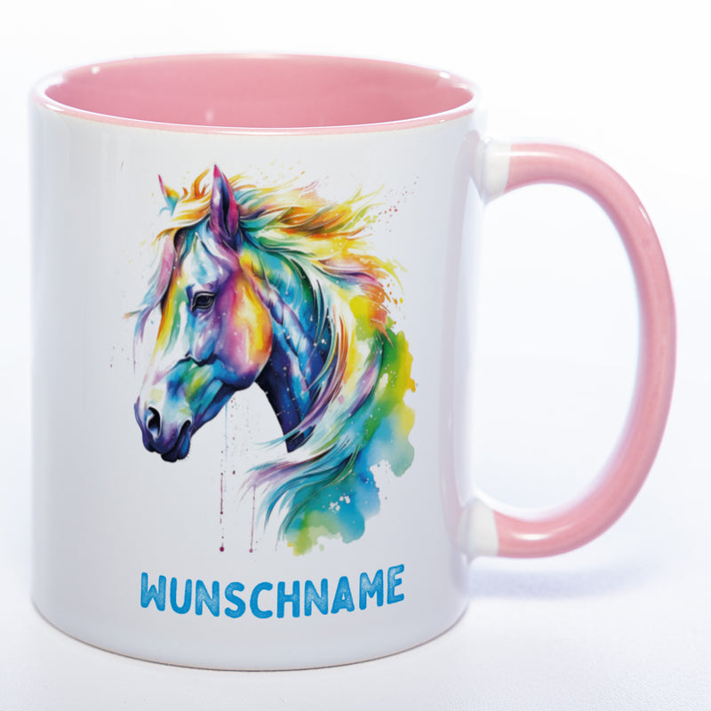 Mug Art Tasse Pferd mit Wunschname - Kaffeetasse StickyWorld Exclusive