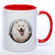 Hundetasse Samoyede mit Wunschname rot