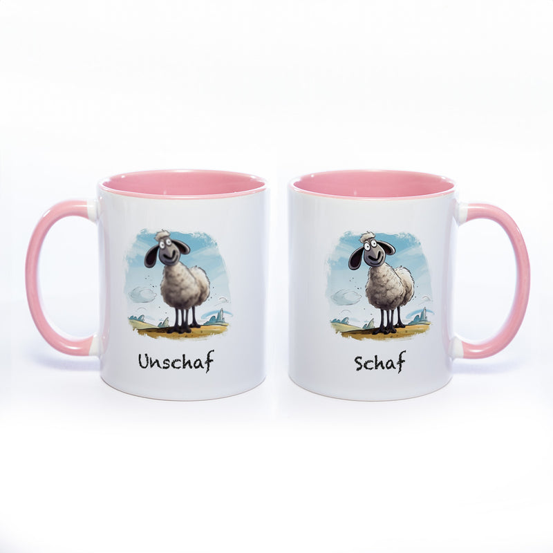 Lustige Motiv - Tasse Schaf Unschaf  - spülmaschinenfest