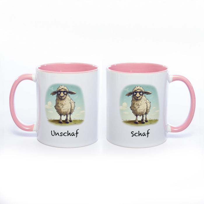 Lustige Motiv - Tasse Schaf Unschaf  - spülmaschinenfest