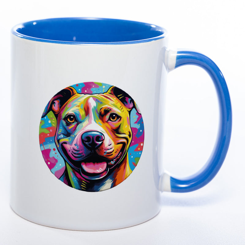 Mug Art Tasse mit Staffordshire Terrier Motiv wahlweise mit NAME - Kaffeetasse StickyWorld Exclusive