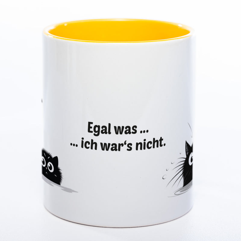 Egal was ... ich wars nicht - spülmaschinenfeste Katzen Motiv-Tasse  - süße Kaffeetasse in vielen Farben