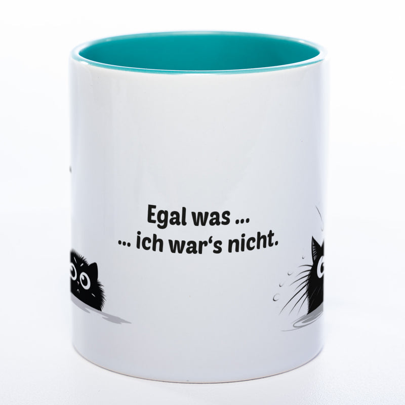 Egal was ... ich wars nicht - spülmaschinenfeste Katzen Motiv-Tasse  - süße Kaffeetasse in vielen Farben