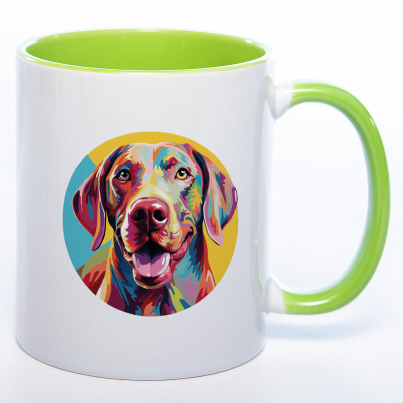 Mug Art Tasse mit Weimaraner Motiv 2 wahlweise mit NAME - Kaffeetasse StickyWorld Exclusive