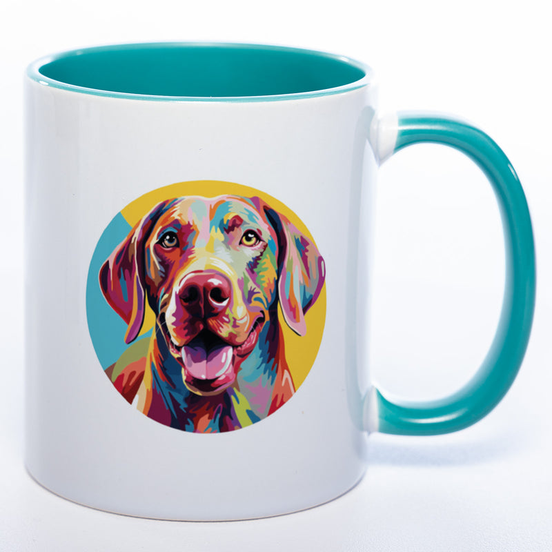 Mug Art Tasse mit Weimaraner Motiv 2 wahlweise mit NAME - Kaffeetasse StickyWorld Exclusive