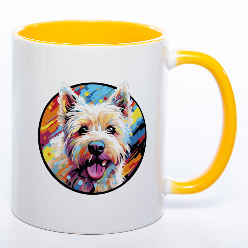 Mug Art Tasse mit Westhighland Terrier Motiv 3 & wahlweise mit NAMEN - Kaffeetasse StickyWorld Exclusive
