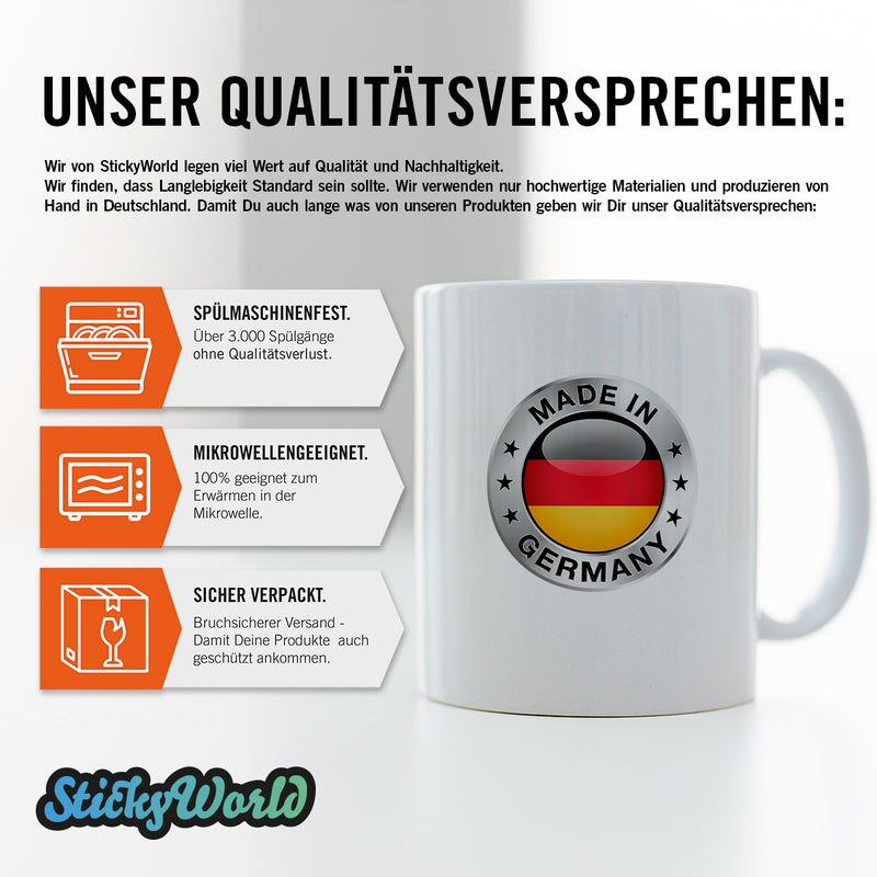 Blümchen-Tasse mit Spruch "Ich bin ein bisschen unausgerastet" - Lustige Kaffeetasse spülmaschinenfest