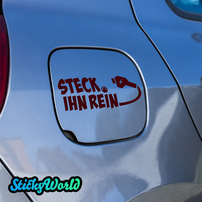 Ladeklappen Sticker "Steck ihn rein" (E-Auto)