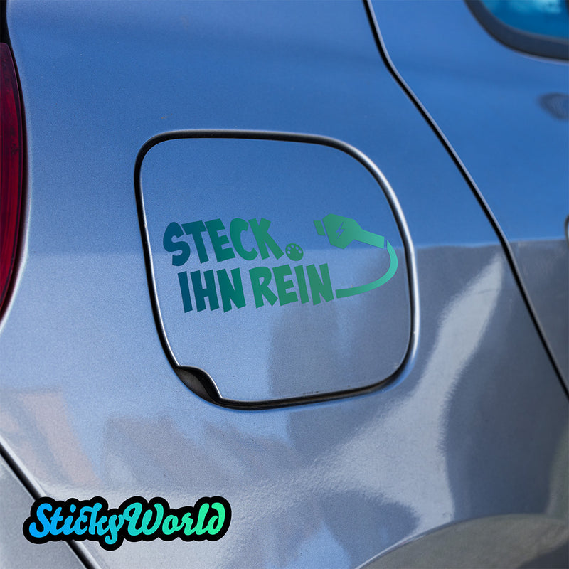 Ladeklappen Sticker "Steck ihn rein" (E-Auto)