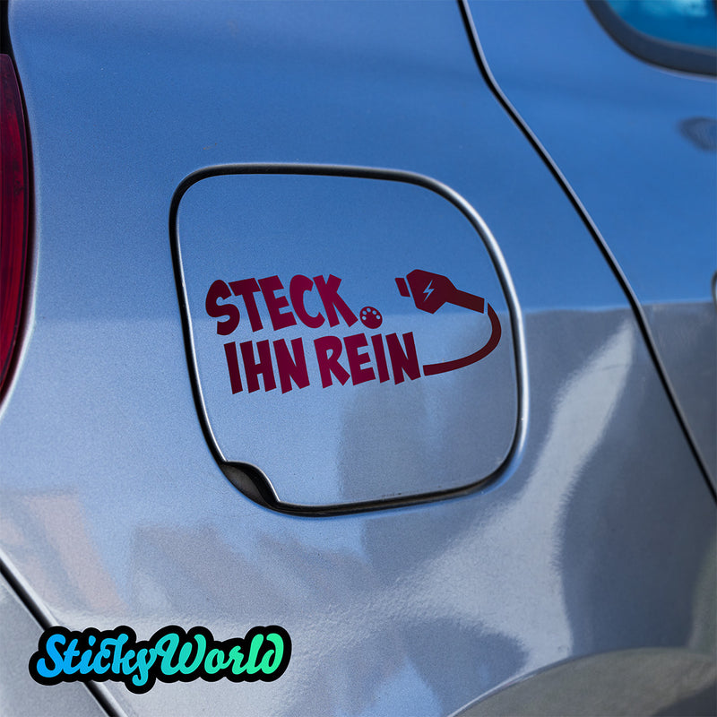 Ladeklappen Sticker "Steck ihn rein" (E-Auto)