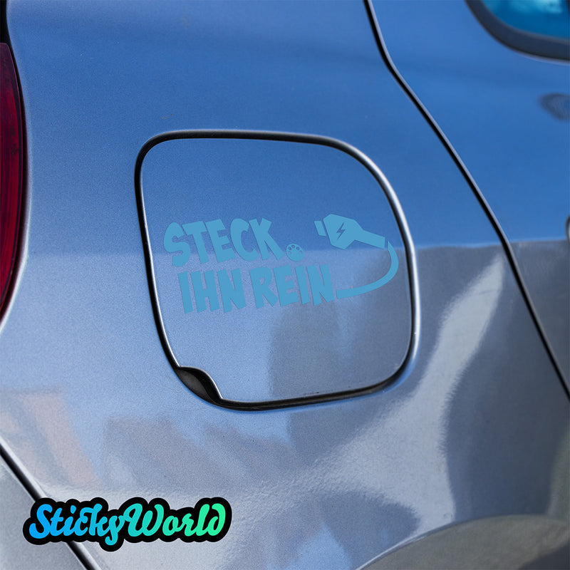 Ladeklappen Sticker "Steck ihn rein" (E-Auto)