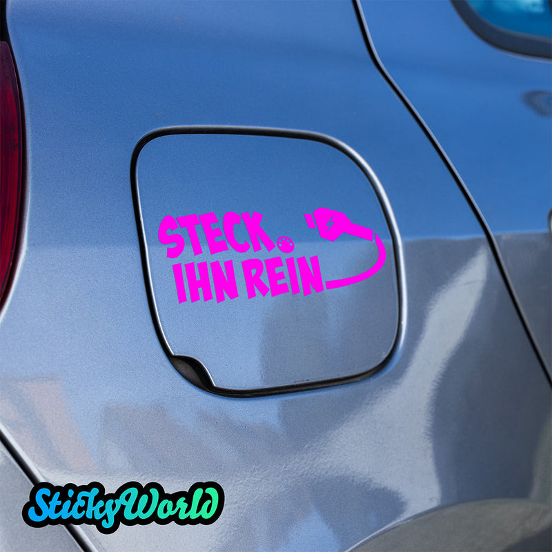 Ladeklappen Sticker "Steck ihn rein" (E-Auto)