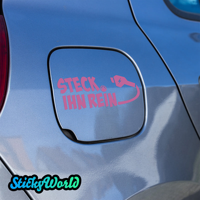 Ladeklappen Sticker "Steck ihn rein" (E-Auto)