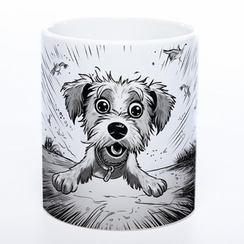 Motiv-Tasse mit Crazydog - exclusive Kaffeetasse - spülmaschinenfest