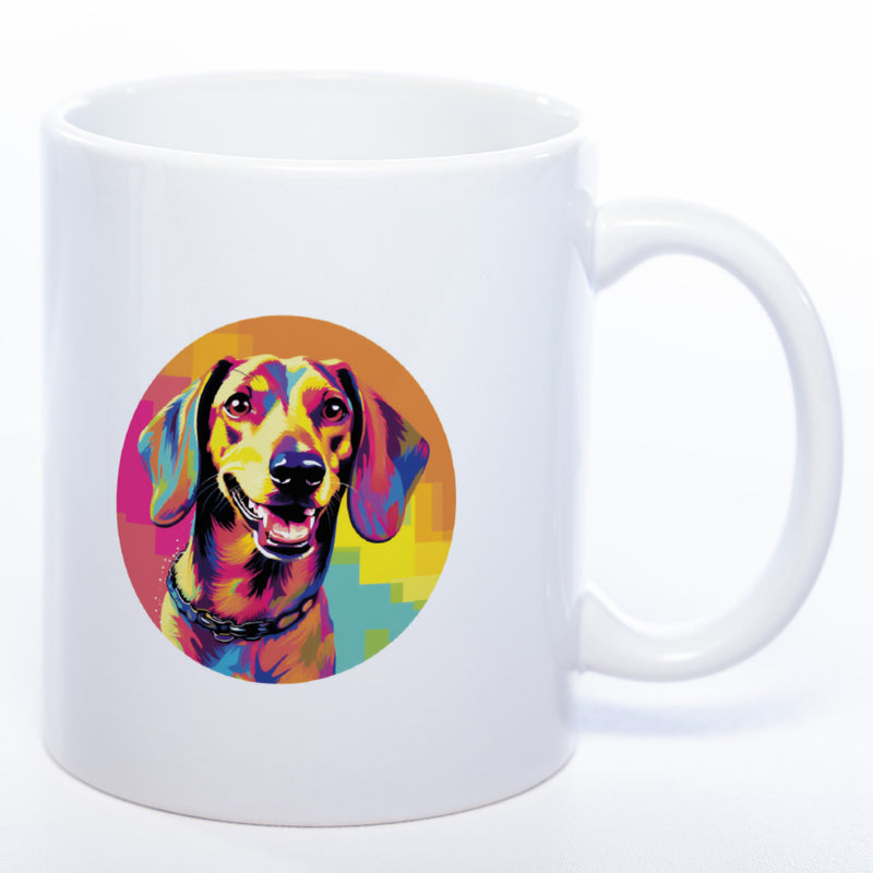 Mug Art Tasse mit Dackel Motiv 2 & wahlweise mit NAMEN - Kaffeetasse StickyWorld Exclusive
