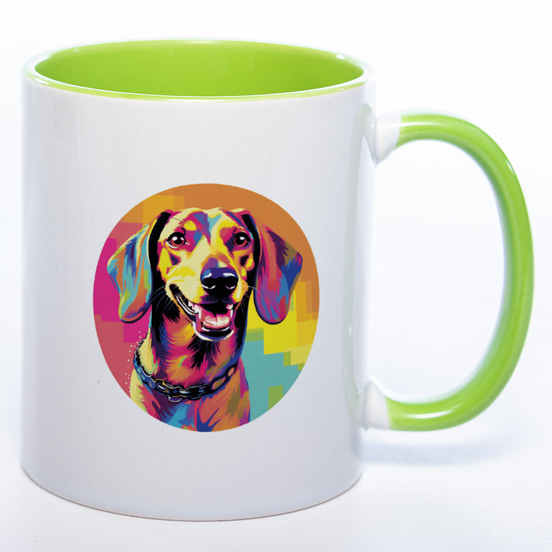 Mug Art Tasse mit Dackel Motiv 2 & wahlweise mit NAMEN - Kaffeetasse StickyWorld Exclusive