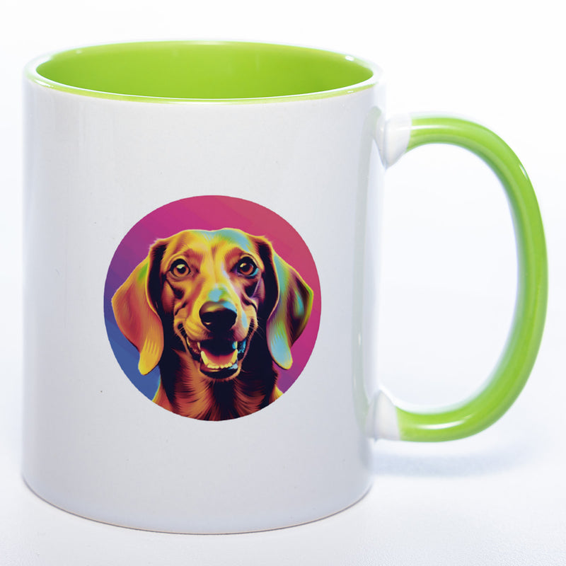Mug Art Tasse mit Dackel Motiv 3 & wahlweise mit NAMEN - Kaffeetasse StickyWorld Exclusive