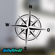 Windrose in schwarz für Camper, Wohnwagen und Wohnmobile. In vielen Farben erhältlich