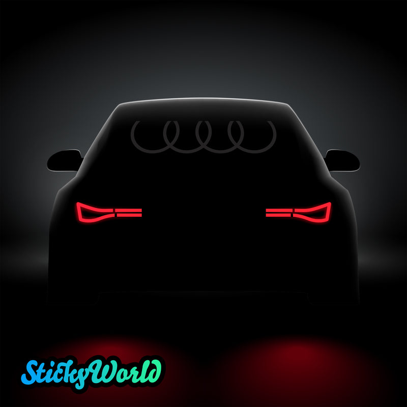 Audi Ringe, angeschnitten | Heckscheibe